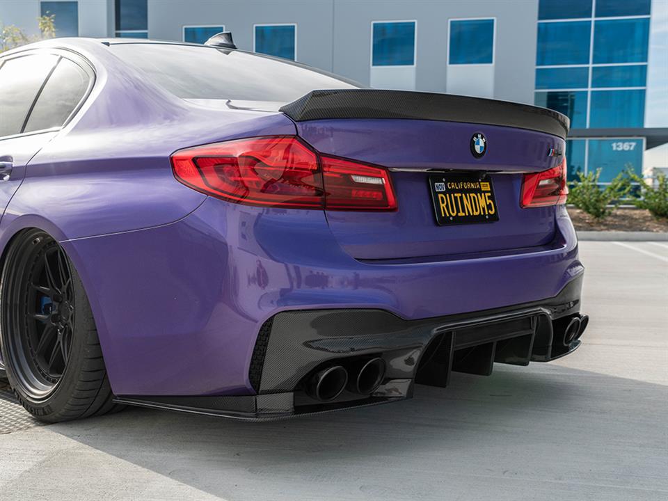 rw signatures bmw f90 m5 signature style carbon fiber rear diffuser