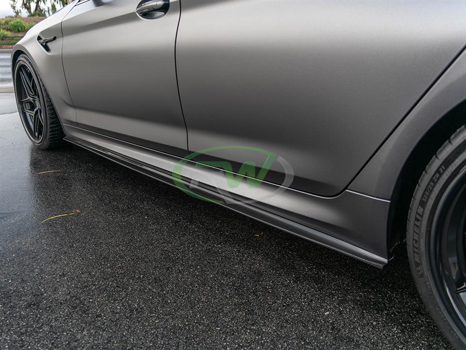 rw signtures carbon fiber bmw f90 m5 signature cf side skirts