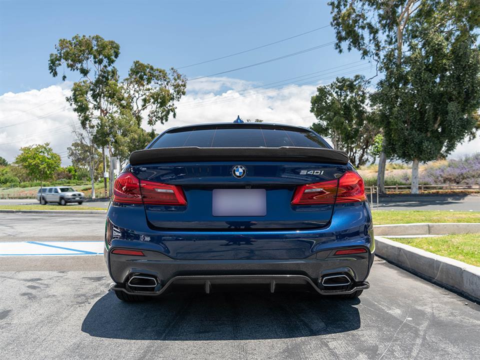 rw carbon fiber bmw g30 signature cf trunk spoiler