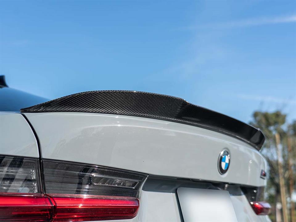 rw carbon fiber bmw g80 rws carbon fiber trunk spoiler