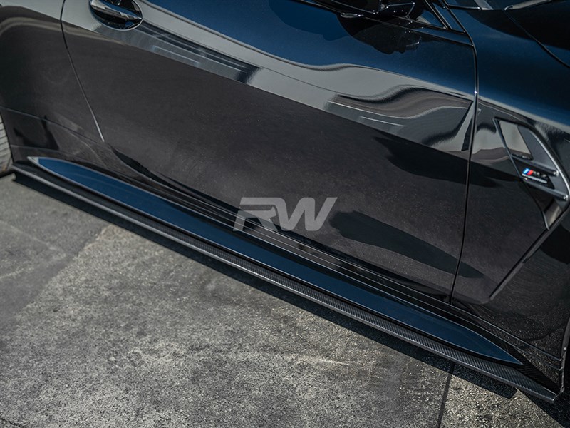 BMW G80 M3 RWS Carbon Fiber Side Skirt Extensions
